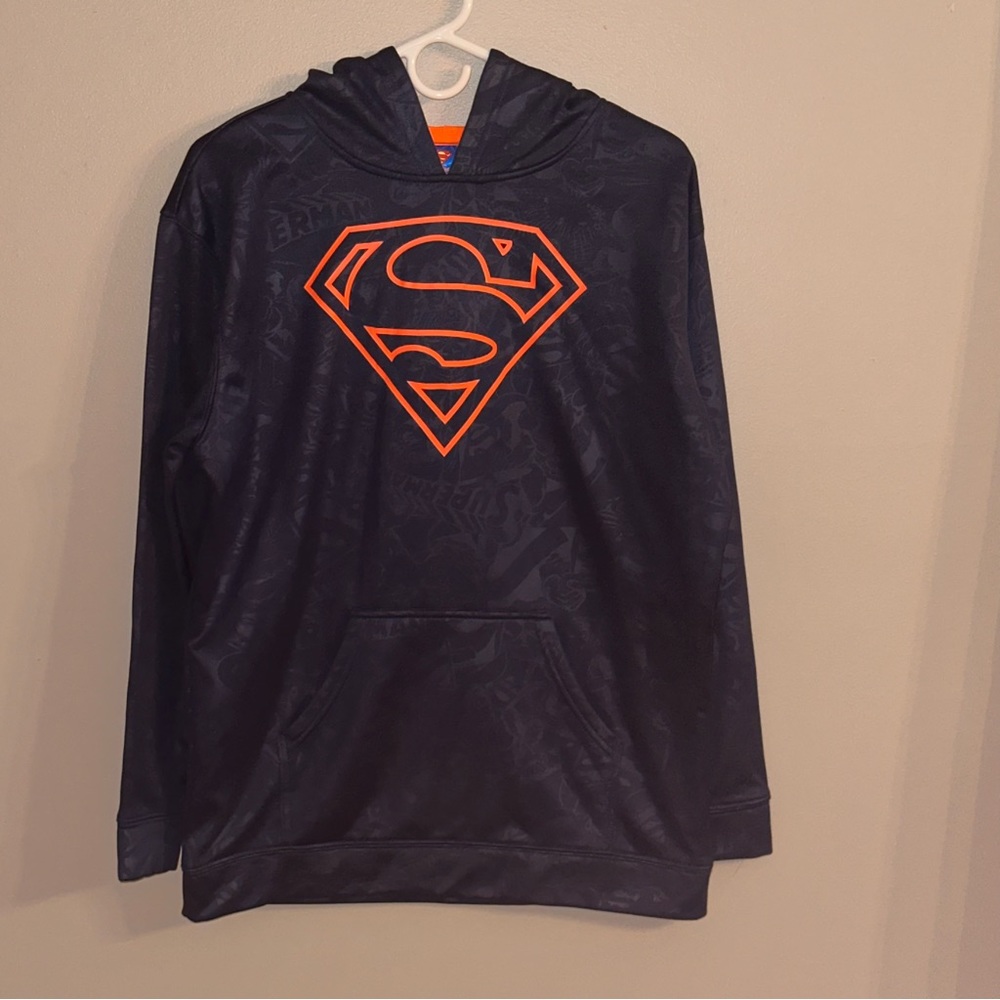 Superman DC Comics Youth XL (18/20) Blue And Orange Hoodie Pullover